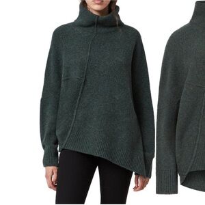 All Saints Dark Green Cowl Neck Sweater